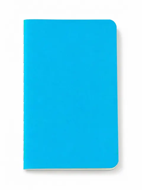 Plain bright cyan softcover notebook, Case 01