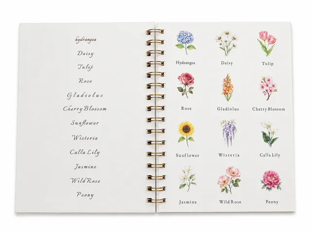 Watercolor Floral Spiral Practice Notebook with Printed Art Pages, Case 04