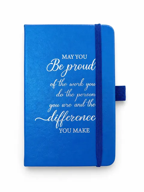 Blue Inspirational Softcover Notebook with Elastic Closure, Case 10