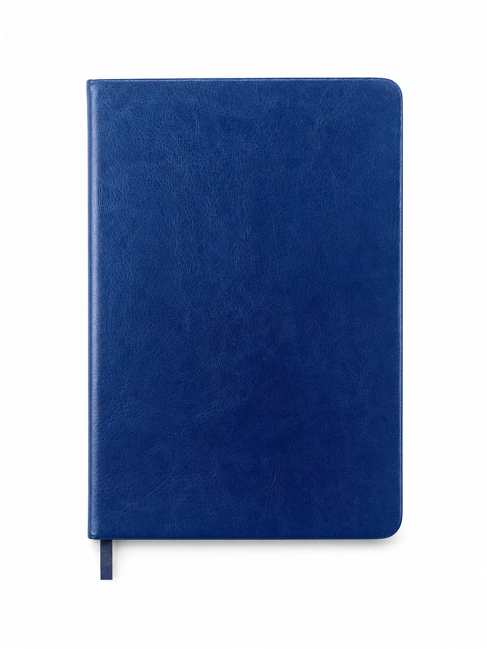 Navy Textured Notebook with Ribbon Bookmark and Ruled Pages — notebook sample reference