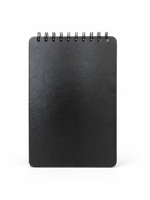 Black Top-Spiral Notepad with Ruled Pages, Case 12