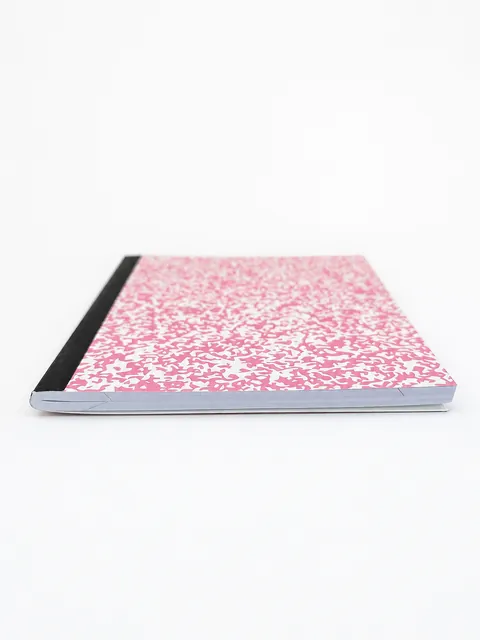 Pink Marble Composition Book with Black Bound Spine, Case 22
