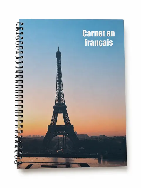 Eiffel Tower photo cover notebook with a side spiral binding, Case 25