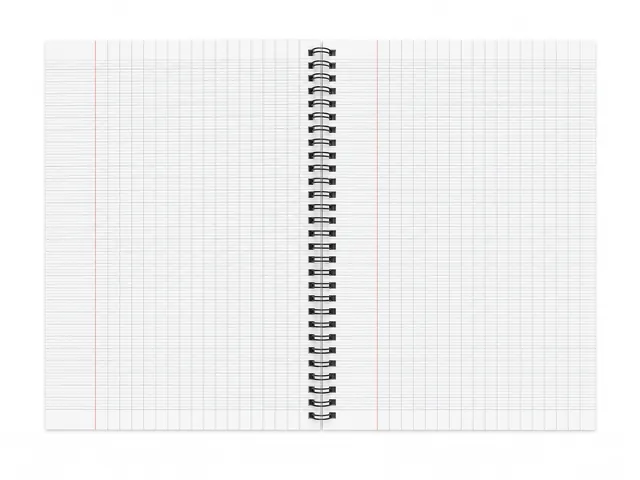 Blue Illustrated French Spiral Notebook with Grid Pages, Case 26