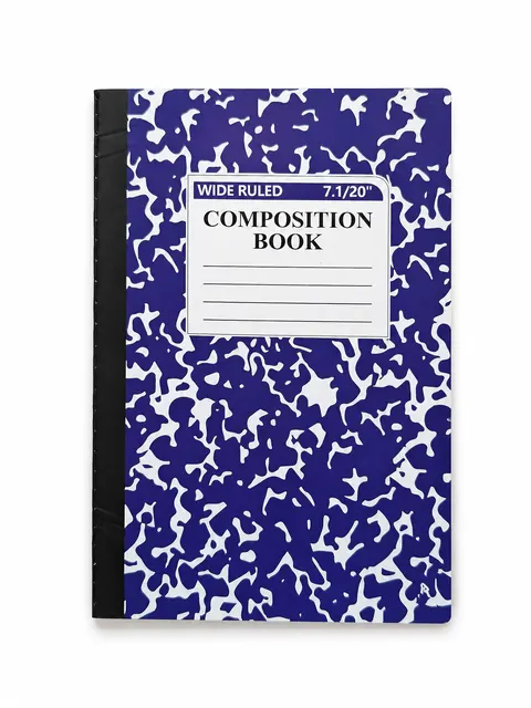 Blue Wide-Ruled Composition Book with Black Spine, Case 30