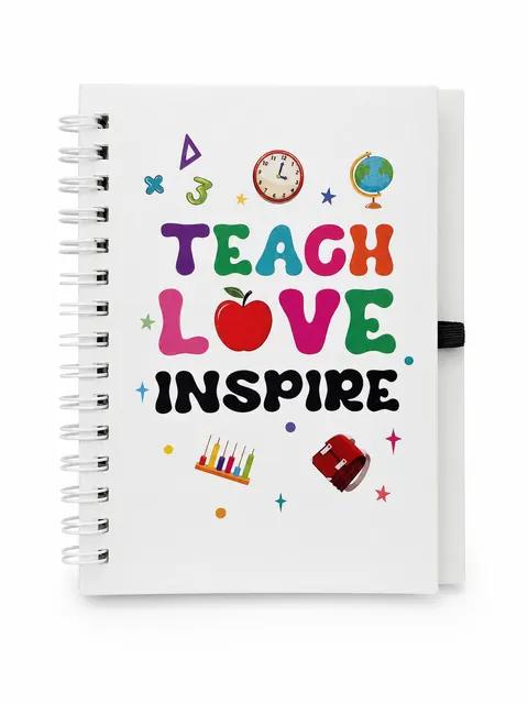 Teacher Appreciation Spiral Notebook with White Coil, Case 32