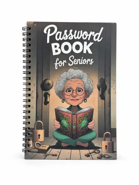 Password Organizer Spiral Book with Structured Entry Pages, Case 33
