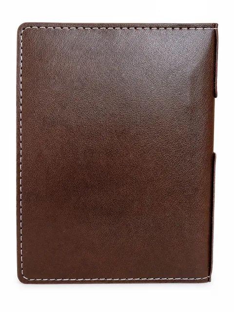 Brown Leather-Like Refillable Ring Binder Notebook, Case 43