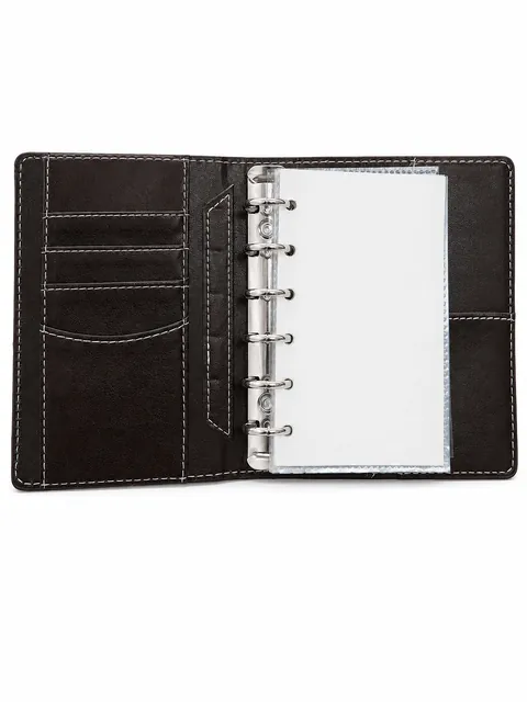 Brown Leather-Like Refillable Ring Binder Notebook, Case 43