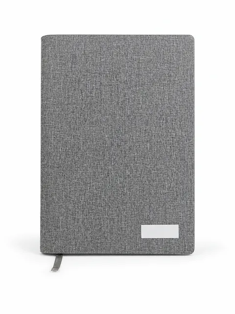 Gray Fabric-Like Organizer Notebook Cover with Card Slot Panel, Case 61