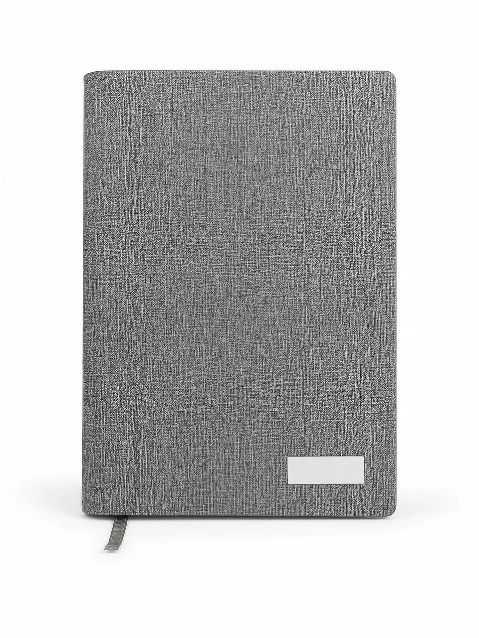 Gray Fabric-Like Organizer Notebook Cover with Card Slot Panel — notebook sample reference