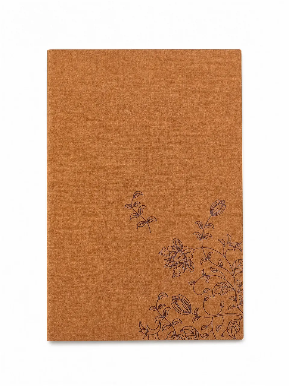 Orange Floral Softcover Notebook with Lined Page Reference — notebook sample reference
