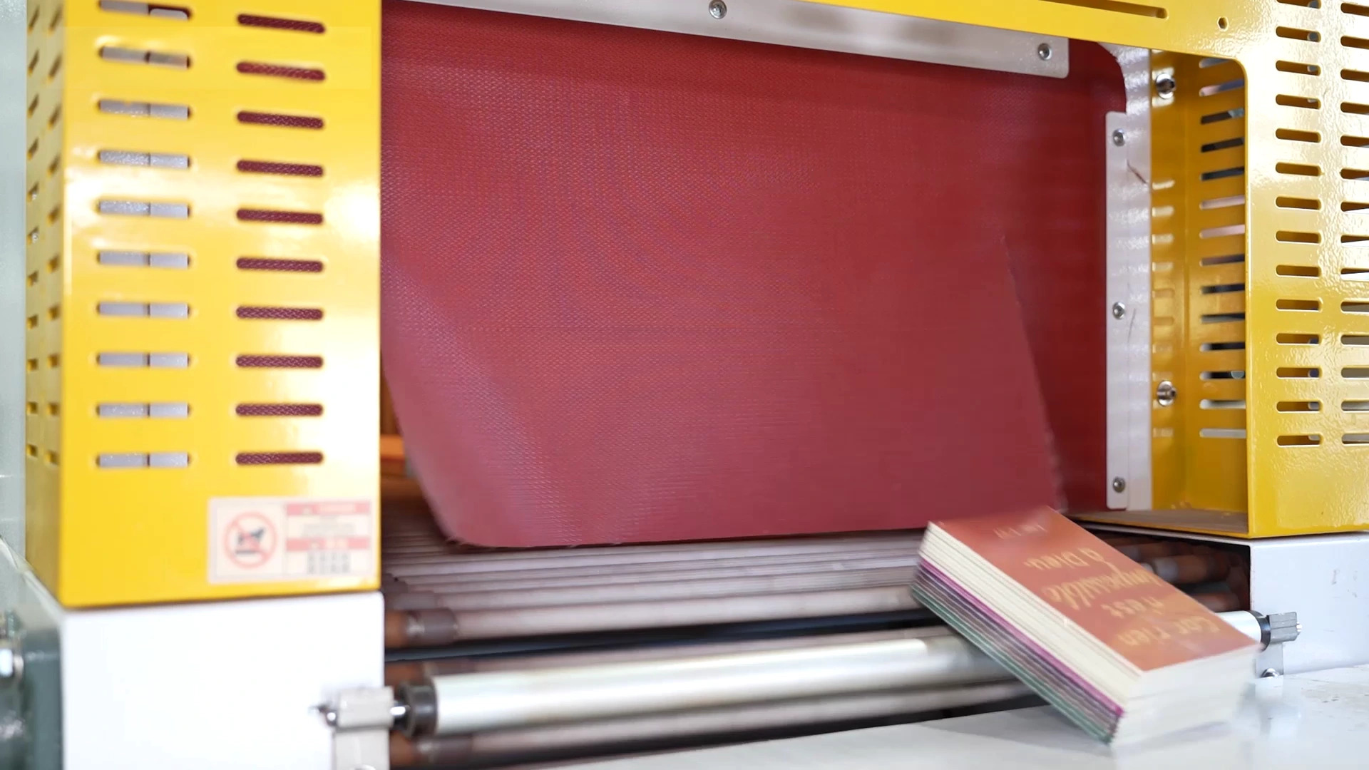 Shrink packaging operation in the factory