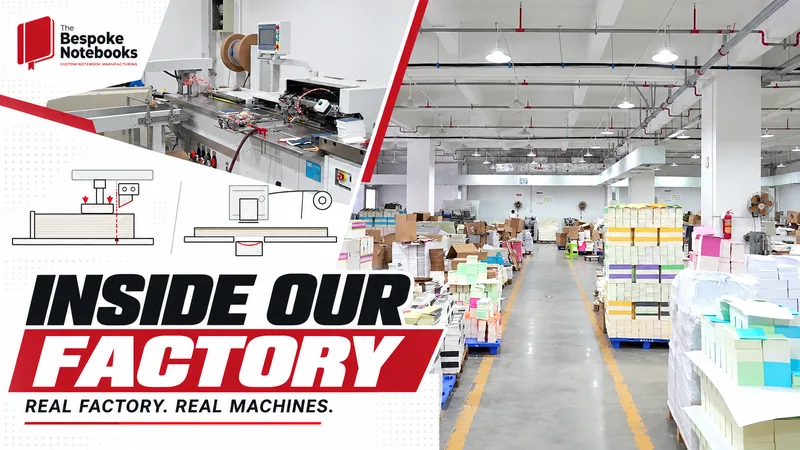 Inside our notebook factory: real machines with illustrated principles