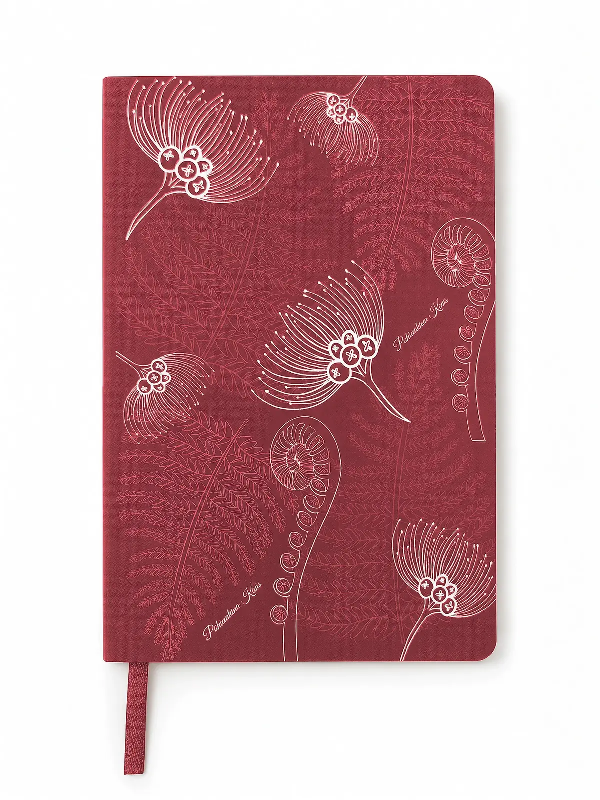 Burgundy Botanical Softcover Diary front view