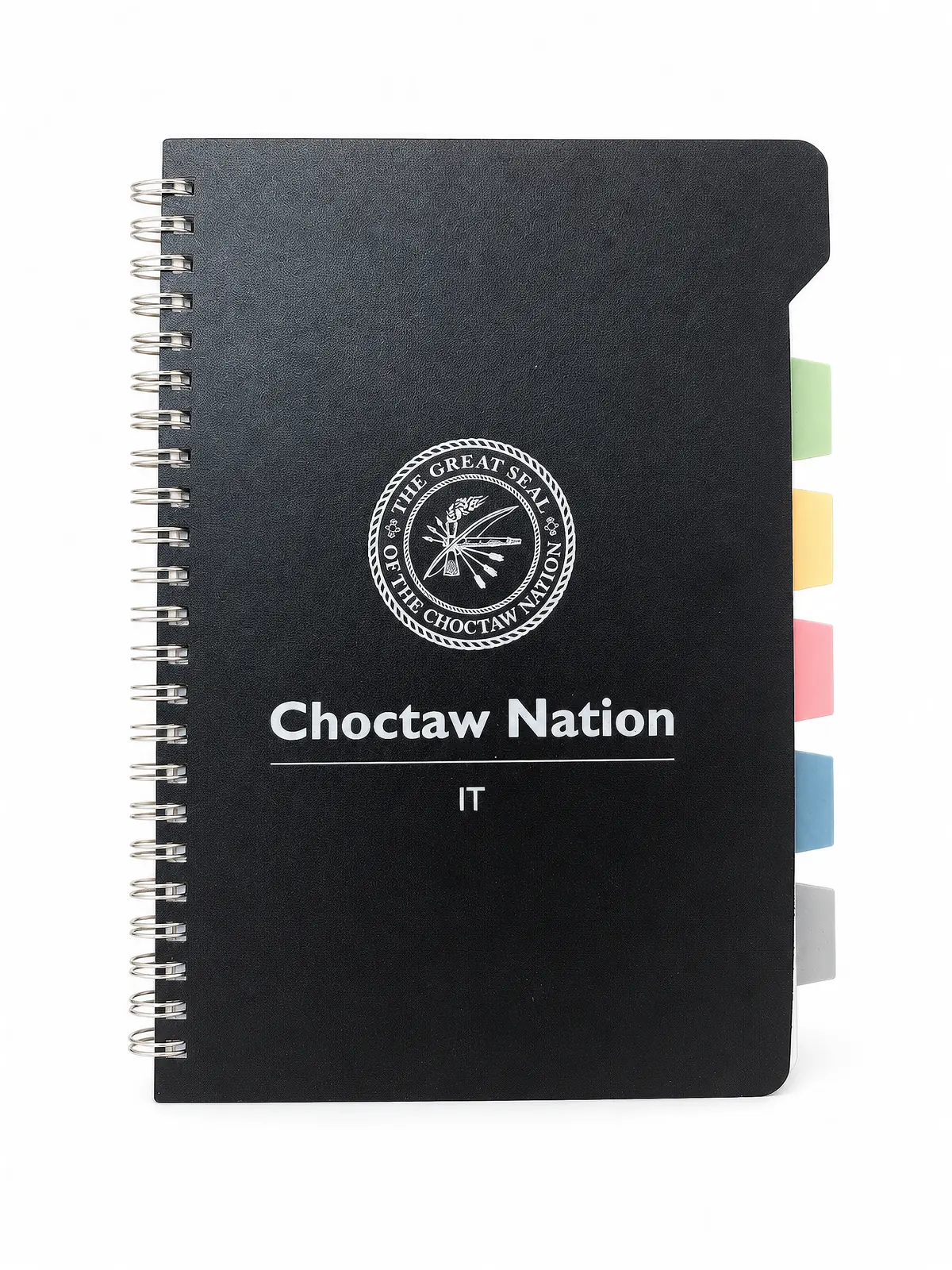 Black Spiral Tabbed Corporate Planner front view