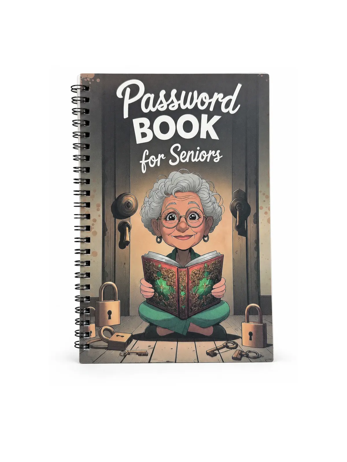Password Book for Seniors Spiral Notebook front view