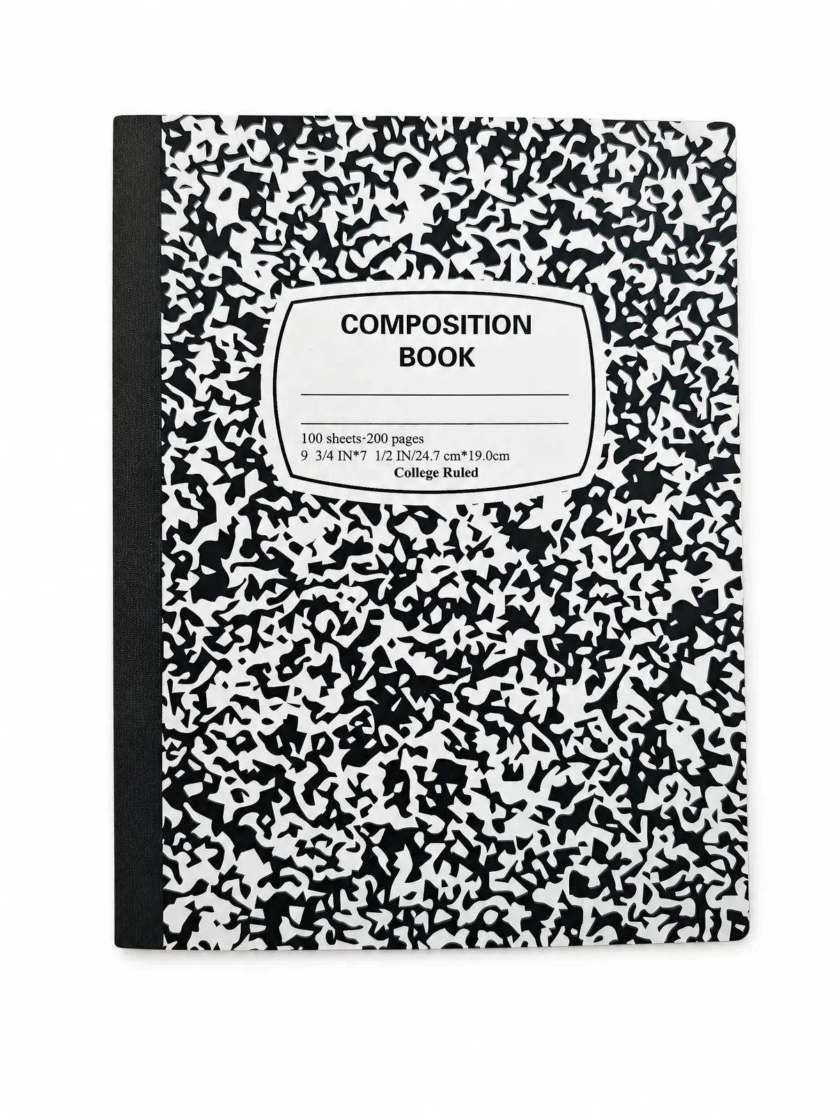 Black Marble Composition Book front view