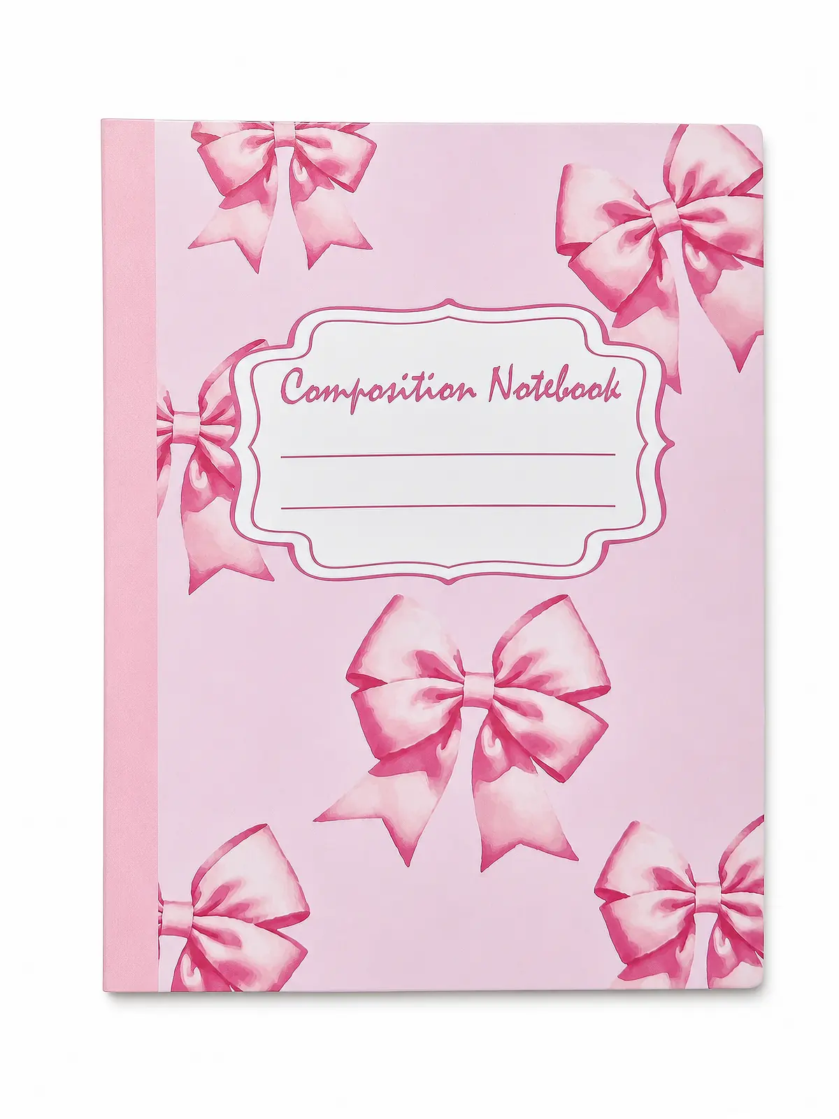 Pink Bow Composition Notebook front view