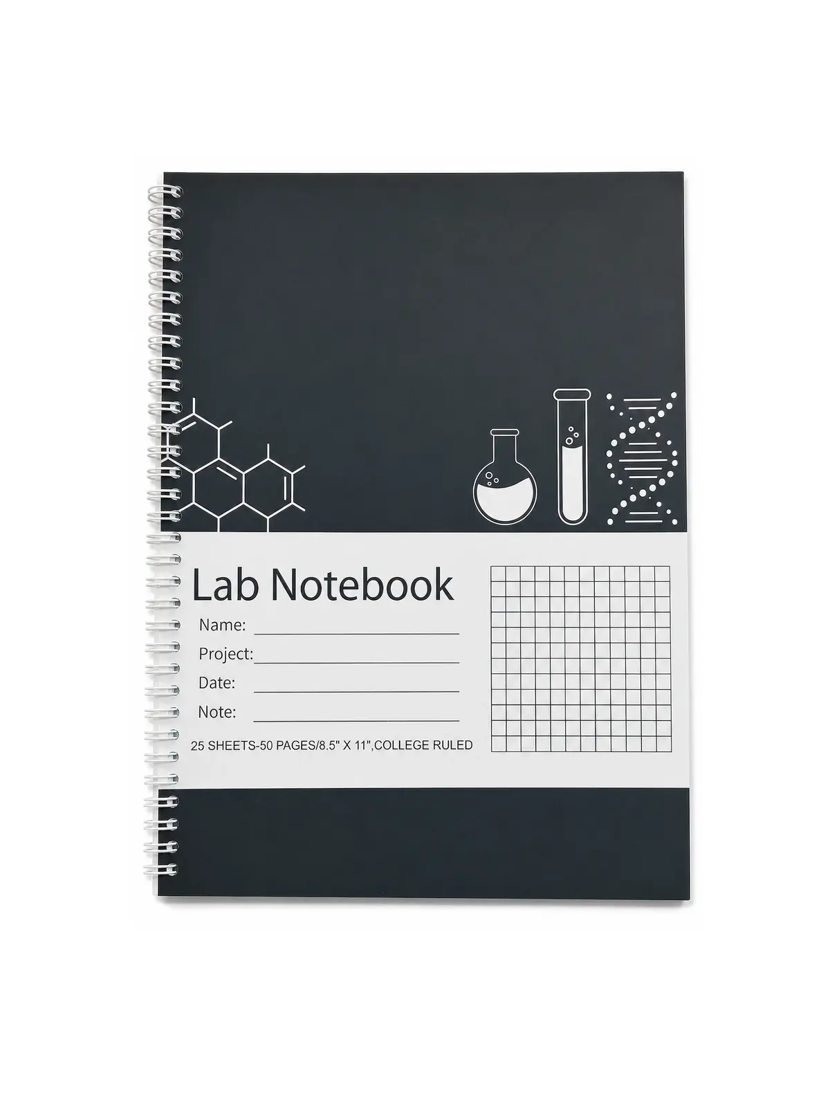 Lab Notebook Spiral Workbook front view