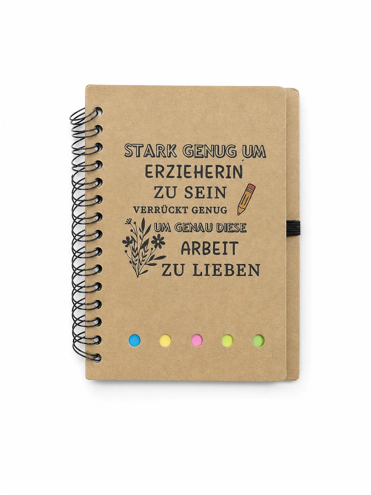 Kraft notebook with tabs front cover