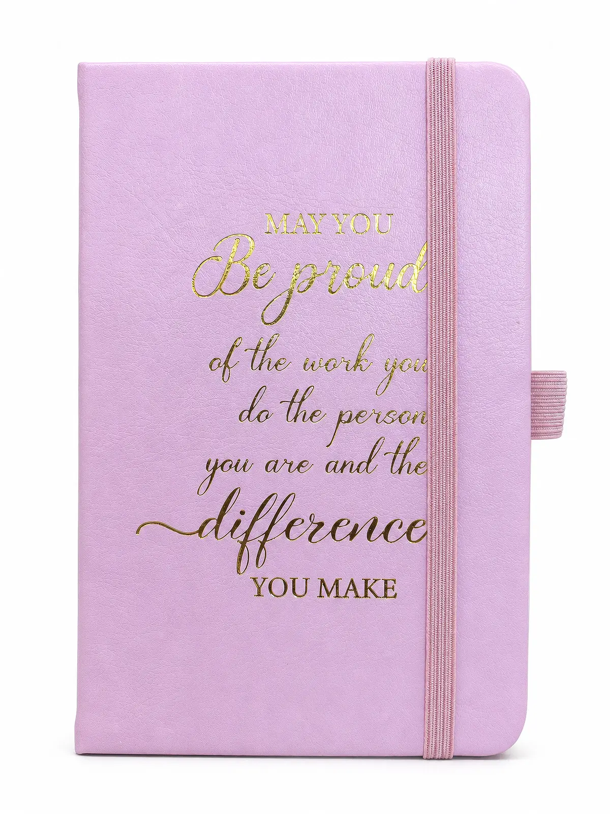 Lavender Quote Elastic Strap Notebook front view