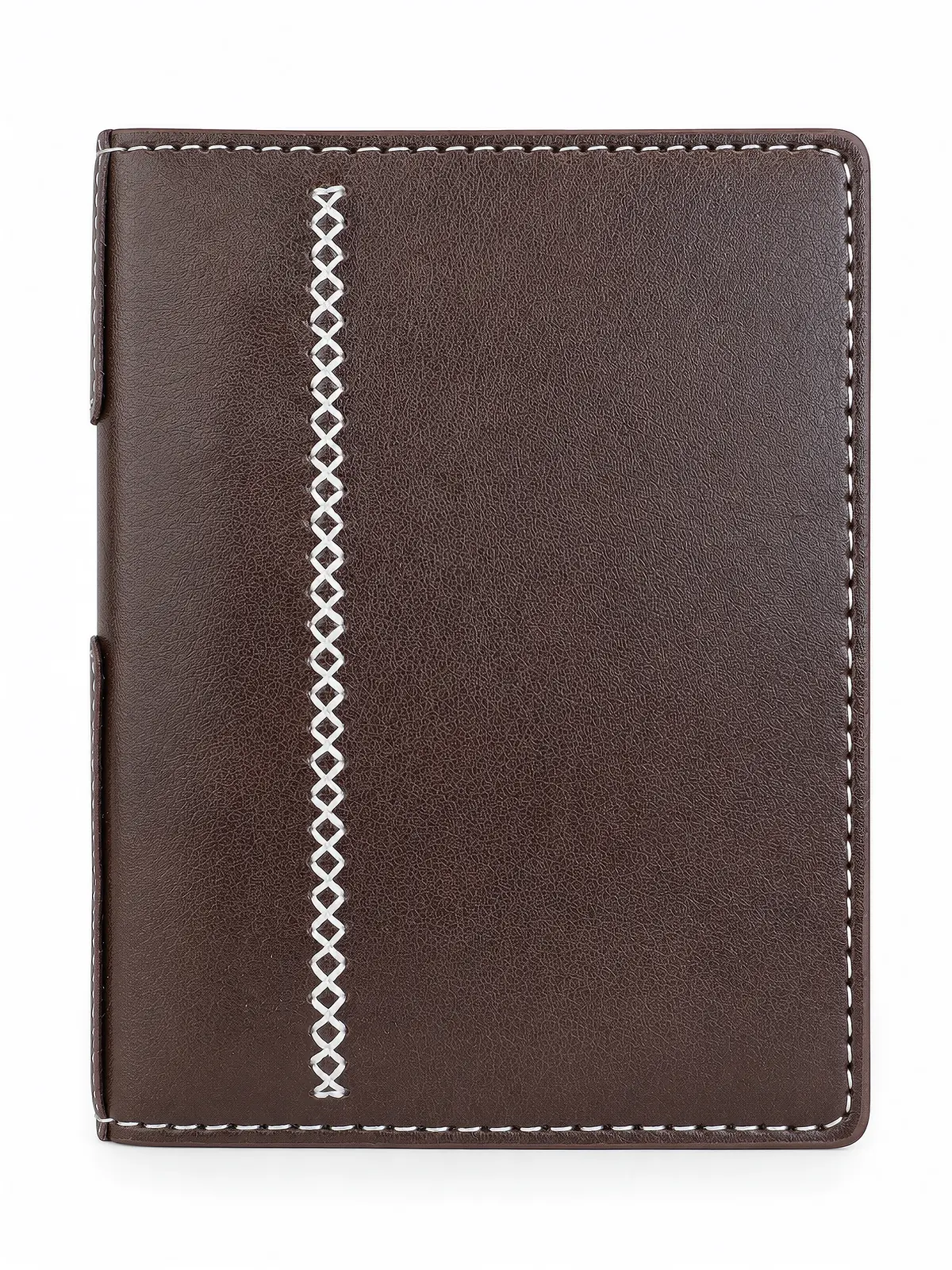Brown Six-Ring Leather Organizer front view