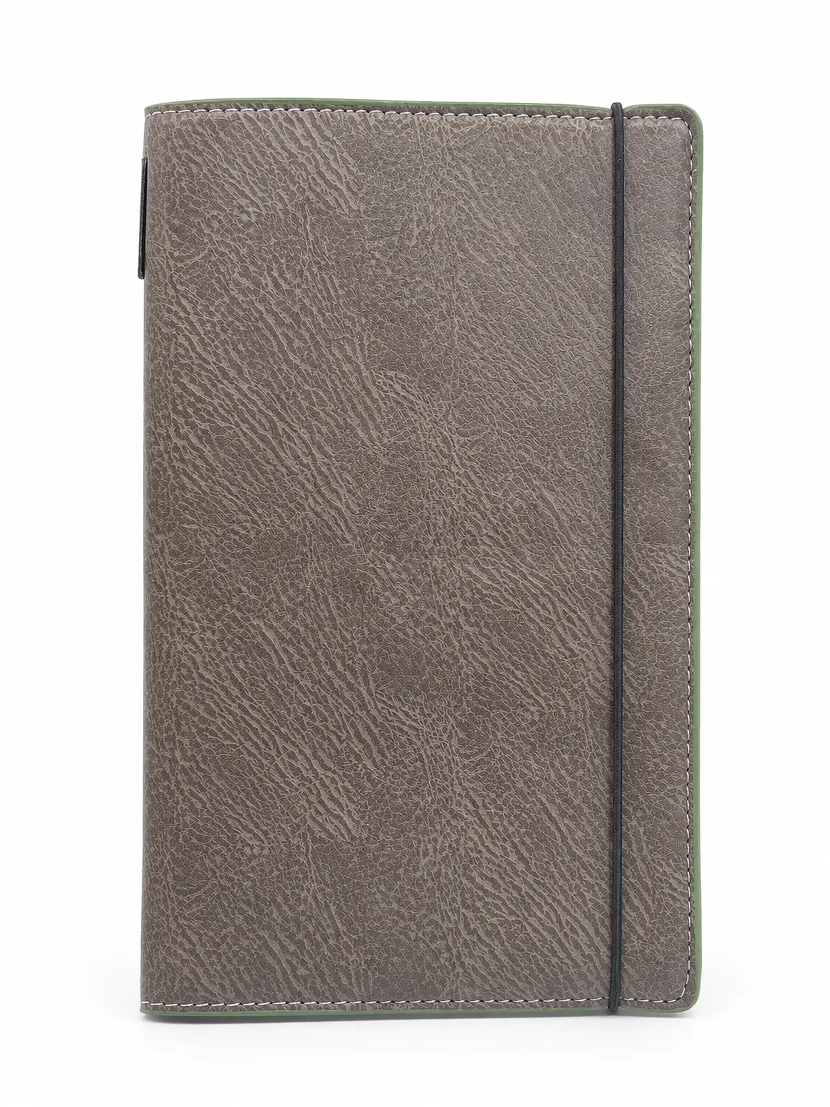 Taupe Textured PU Softcover Notebook front view