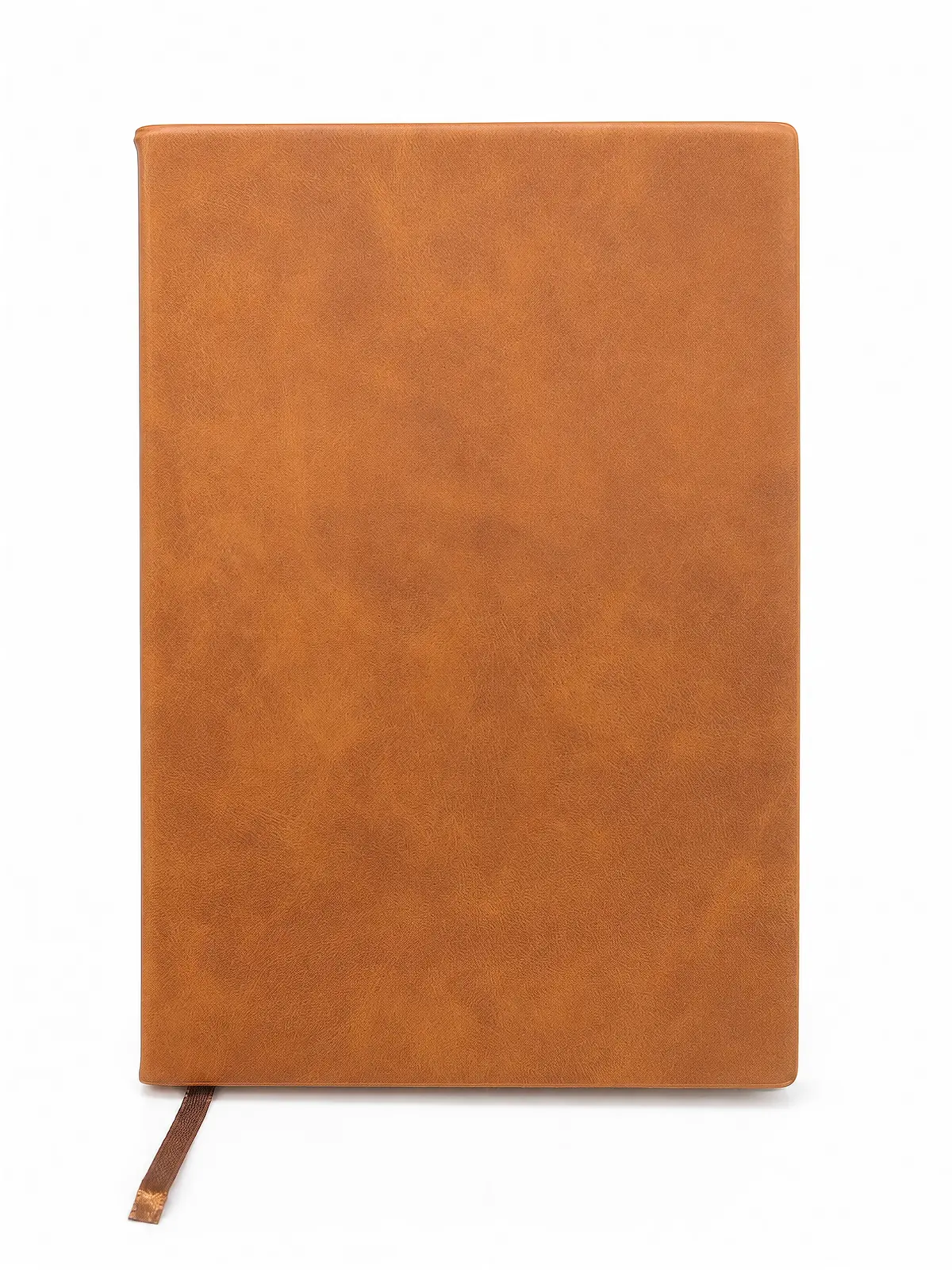 Brown Leather-Style Softcover Notebook front view