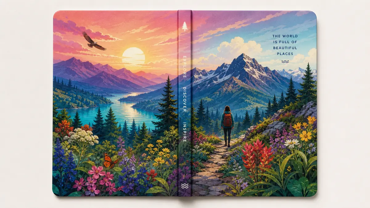 Full-color CMYK notebook cover artwork printing reference