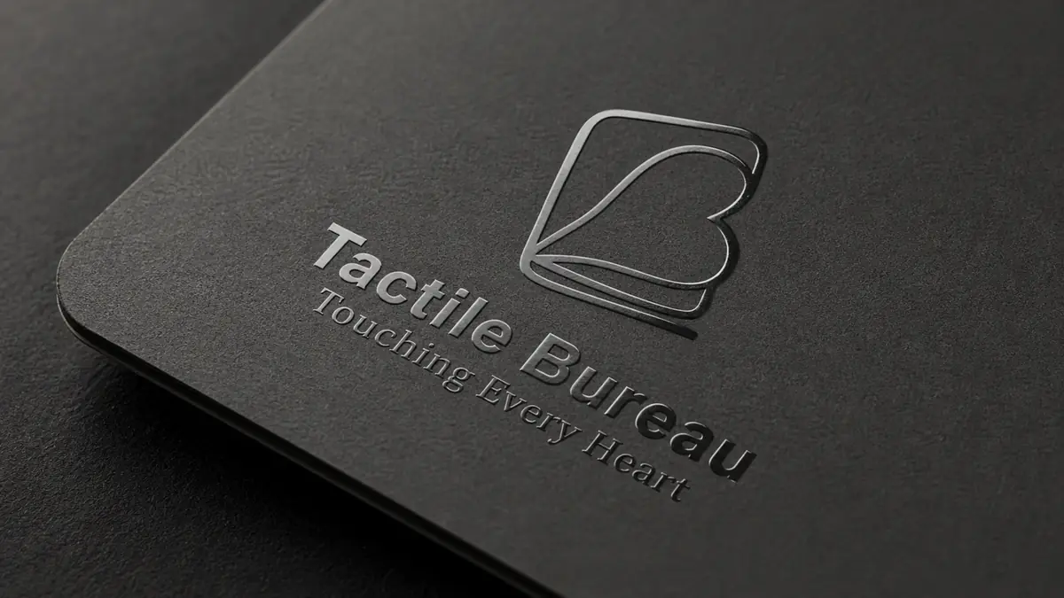 Spot UV logo treatment on matte notebook cover